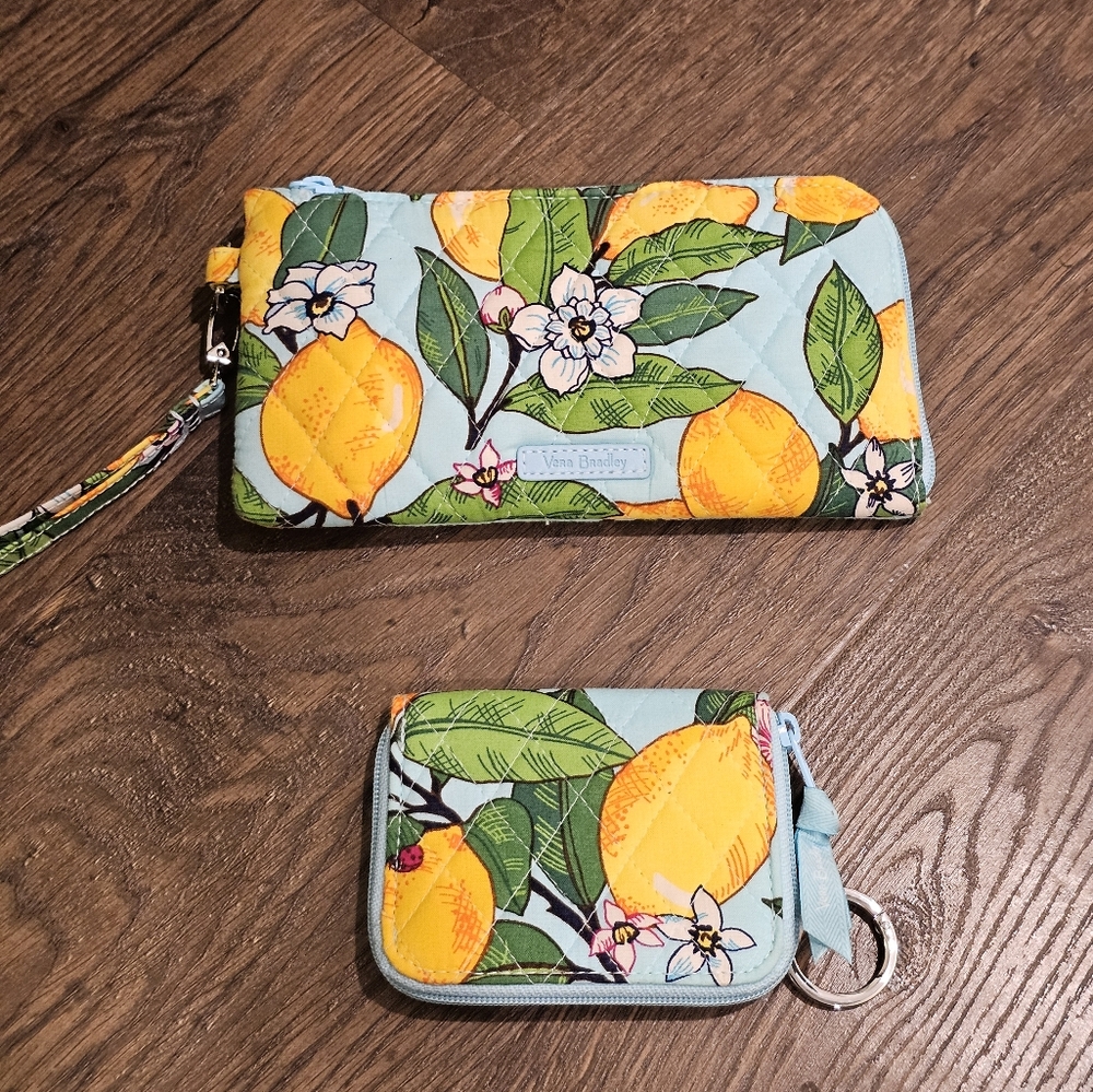 Vera Bradley Lemon Grove Wallet Set NEW